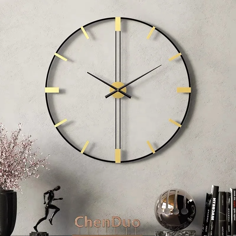 SWT Hot Sale Large Vintage Metal Silent Living Room Art Taiwan Quartz Decorative Wall Clock