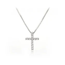 Оптовая продажа ювелирных изделий, цепочка из нержавеющей стали с бриллиантами, ювелирные изделия, золотое ожерелье с крестом для женщин