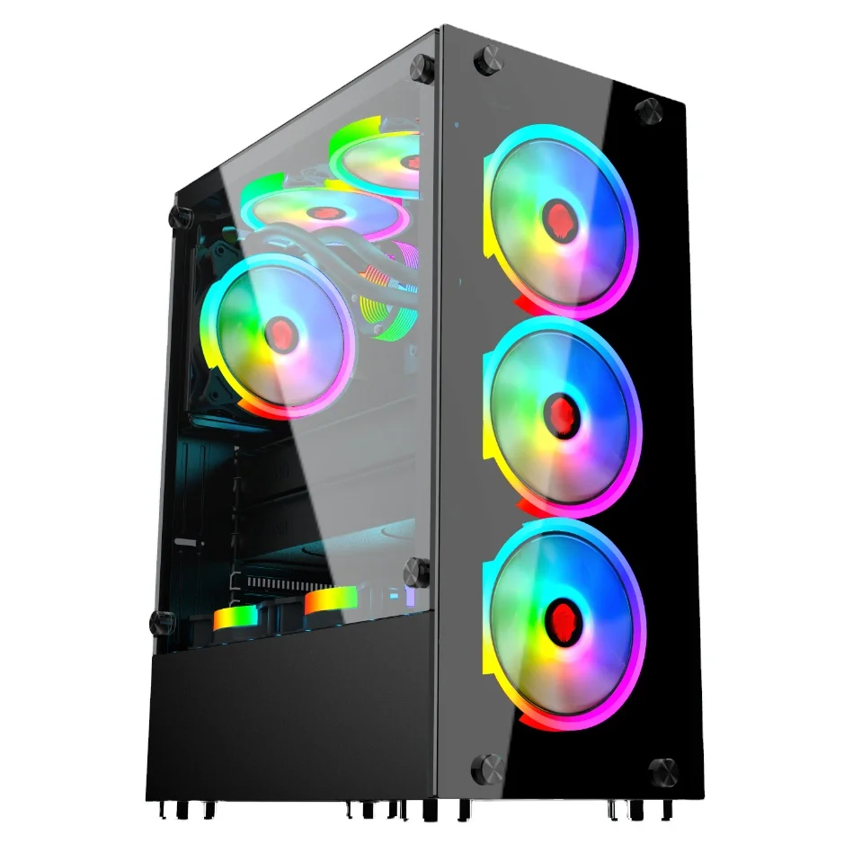 Tempered glass gaming pc cabinet ATX full tower gamer computer case