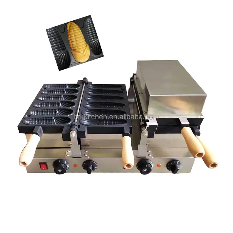 6000W Stainless Steel 220V Commercial  Breakfast Non Stick Double Waffle Corn Waffle Maker