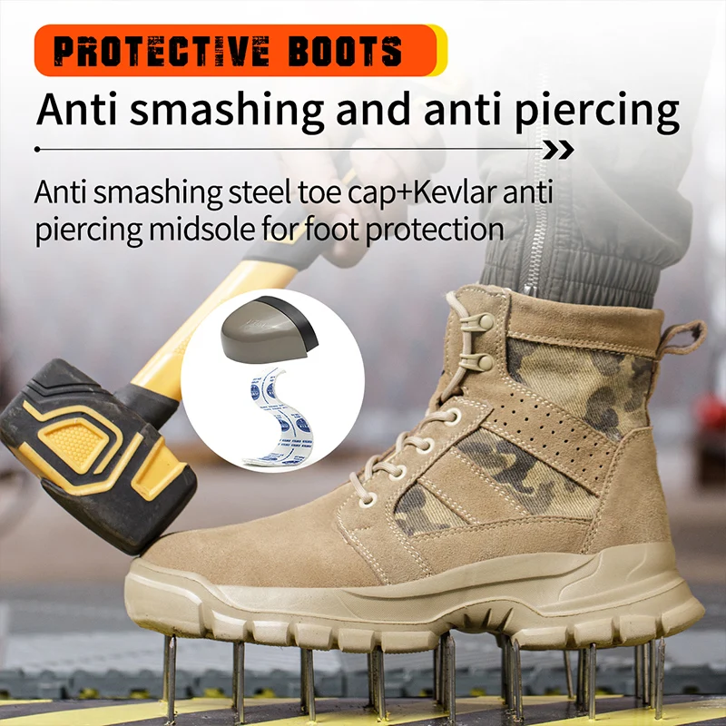 anti puncture welding safety shoes industrial construction work boots steel toe safety shoes For worker men