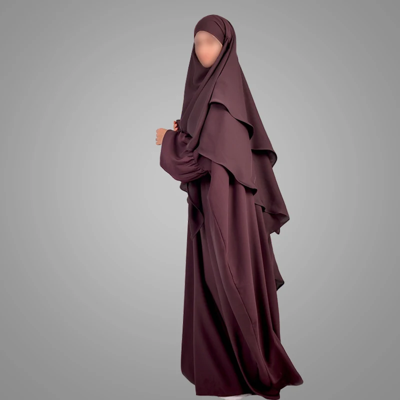 Modern Elegant Muslim Women Abaya Loose Fitting Plus Size Dress Dubai Arabic Style Jilbaya Women Burgundy Kaftan Islamic Clothes