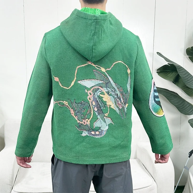 LOW MOQ Customizable anime tapestry hoodie Yarn Dyed Tapestry Design Poke Z Mon Hoodie for Men