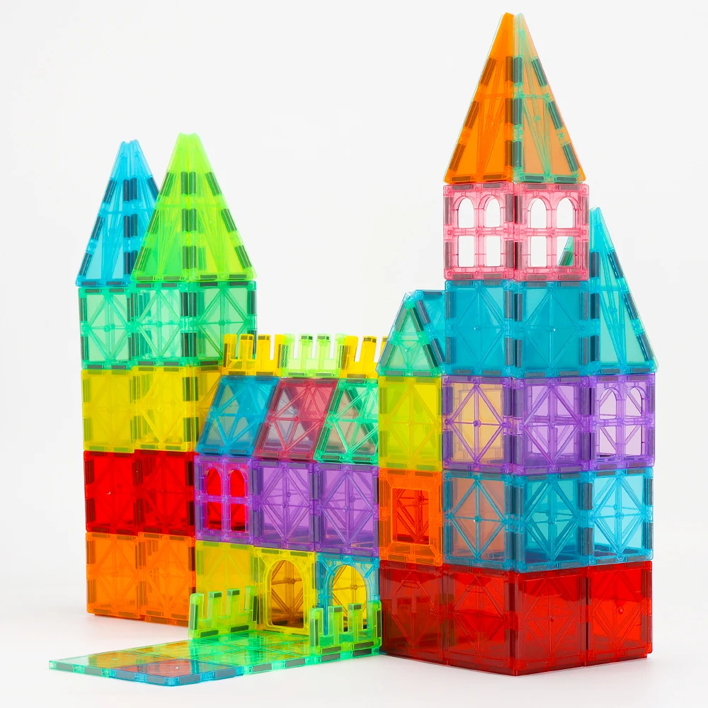 Shinlecobe High Quality 120Pcs 3D Blocks ABS Plastic Magnetic Building Blocks for Kids Magnetic Toy Building Blocks
