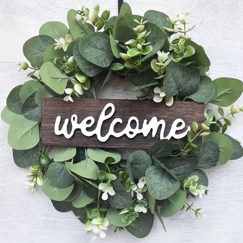 New Style Artificial Leaves Wedding Outdoor Decoration Luxury Eucalyptus Palm Fake Plant Garland
