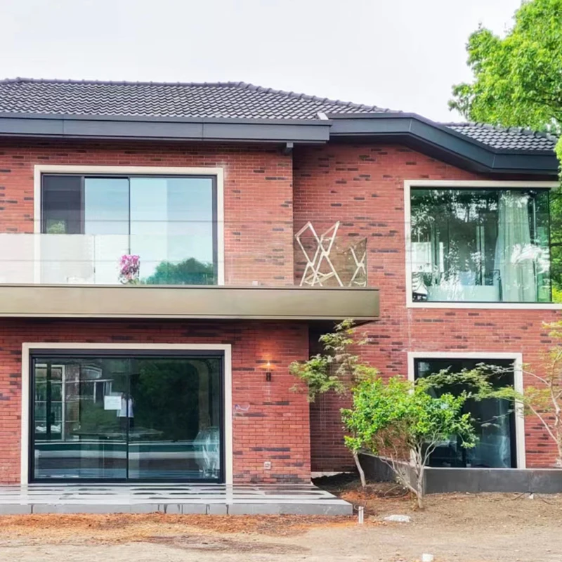 Pocket door slide system with smart lock slim frame patio door exterior waterproof double glass automatic sliding pocket doors