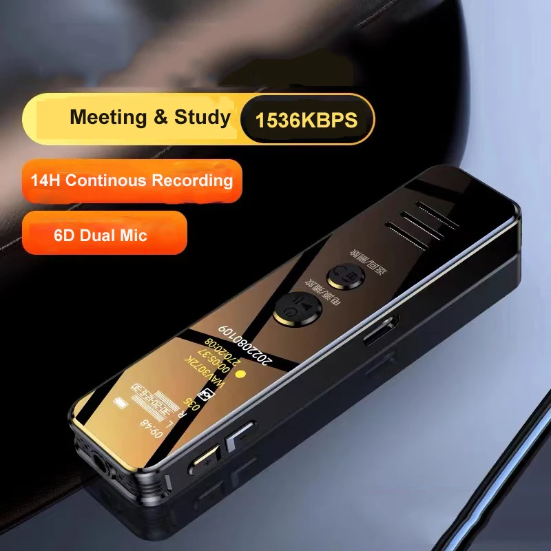 V62 32GB Professional Sound Recorder MP3 Hearing Aid Function Portable Digital Voice Recorder for Meeting HD Recording