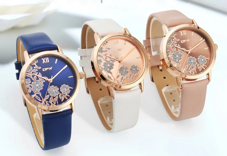 shiny glitter flower watch japan movt geneva lady odm custom wrist watch wholesale