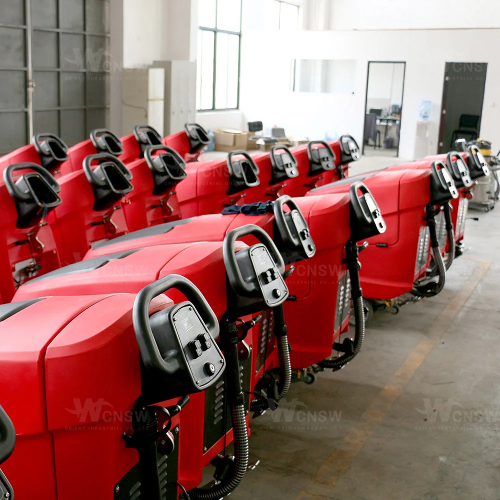 cable-type electric walk behind warehouse ceramic tile floor cleaning machine dust cleaner scrubber dryer