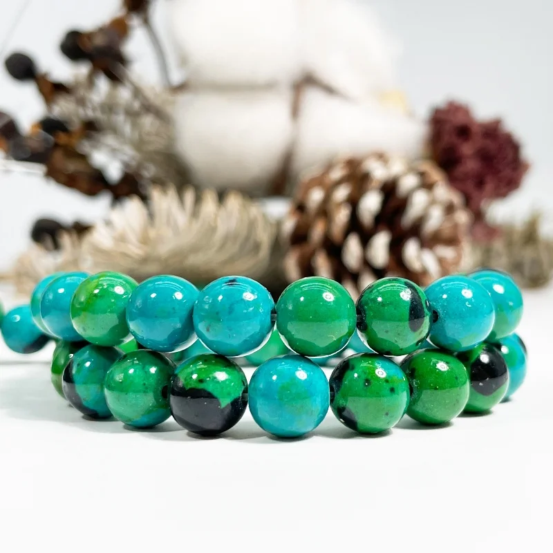 Wholesale High Quality Smooth Chrysocolla Phoenix Stone Mala Beads 8mm 4mm 6mm 8mm 10mm 12mm