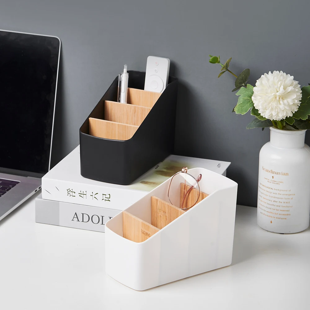 Modern Eco-Friendly Pencil Box for Jewelry & Makeup Storage with Remote Control Holder Convenient Organiser for Sundries
