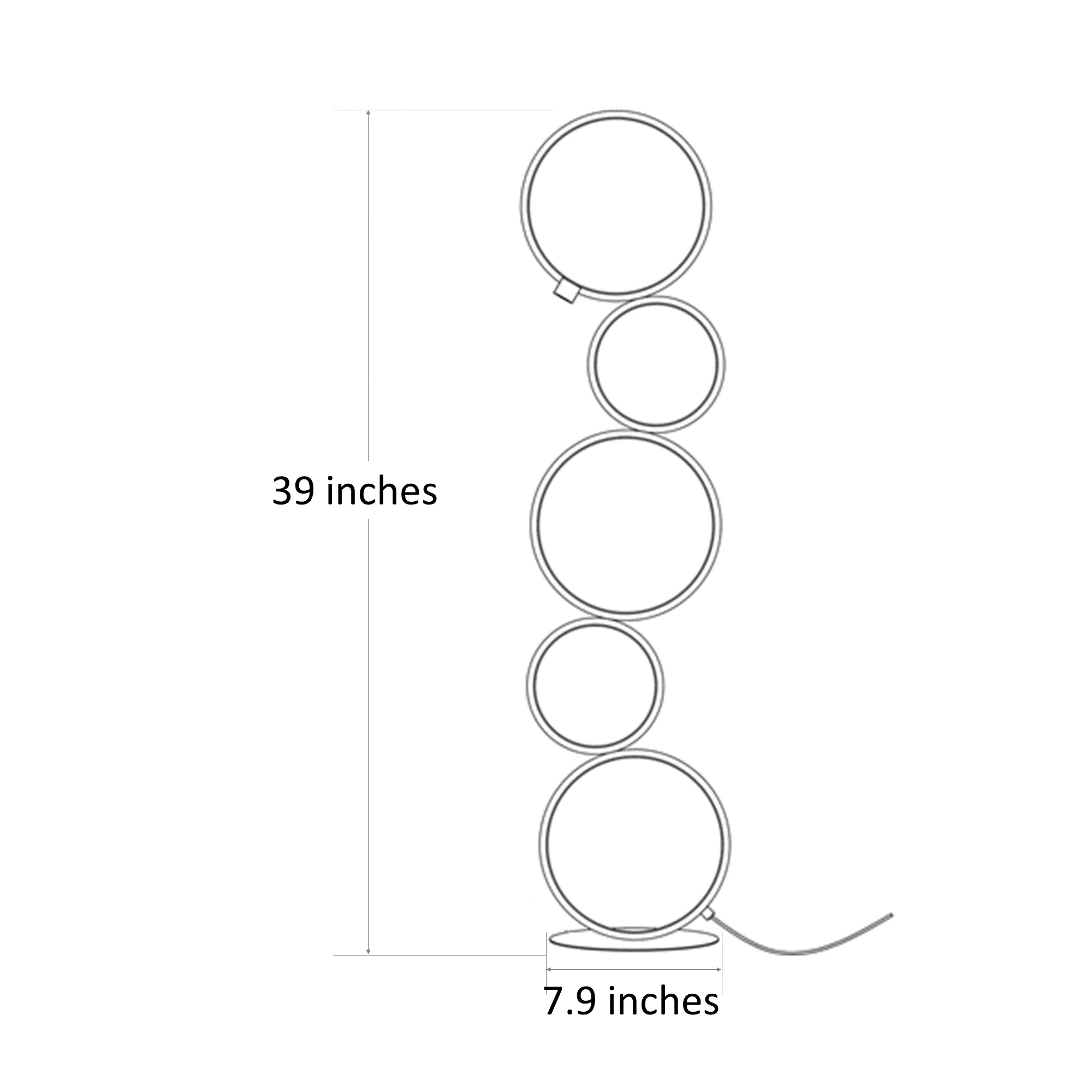 Modern designer creative stand lamp home decoration lighting touch dimming light modern ring floor lamp