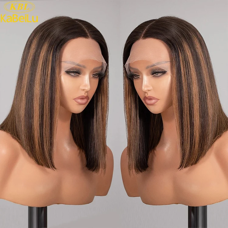 Luxury Highlight Brazilian Hair Short Bob Wig HD Lace Front Wigs Transparent Virgin Human Hair, Wholesale 13x4 13x6 24 Inch 5A