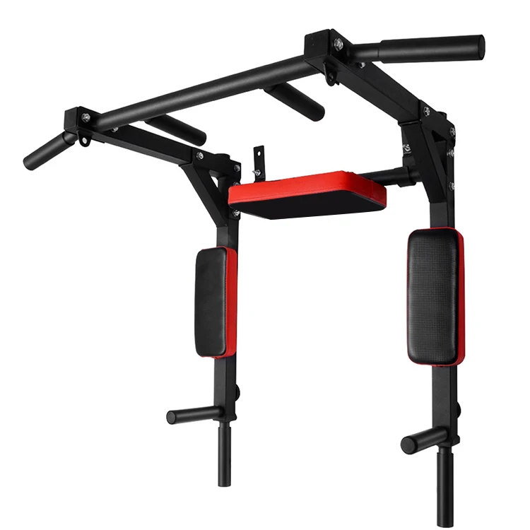 Fitness Equipment Home Gym Sport Workout Wall Mounted Pull Up Bar Dip Station 440lb Chin Up Bar
