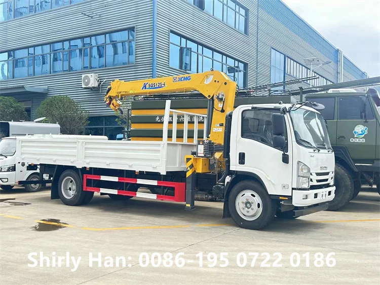 ISUZU 700P 4*2 LHD 5 Tons 6.3 Tons Telescopic Boom Crane Truck for Sale in Russia