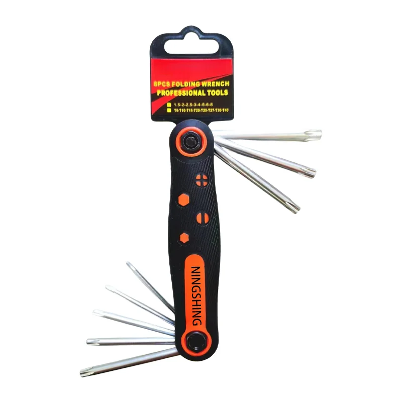 2024 new arrival hand tool portable set wrench  multi folding hex allen key wrench