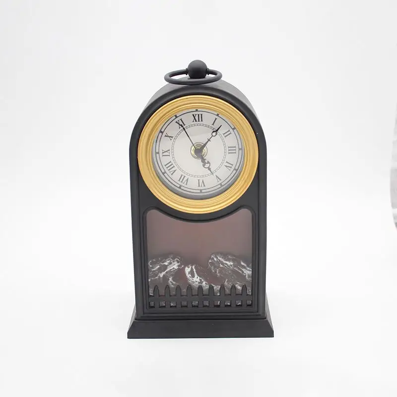 Nordic New Fashion Pendulum Clock LED Fireplace Lamp Flame Lamp Hotel Atmosphere Family Wall Combination Wall Pendant