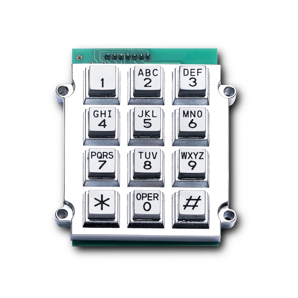 Customized Zinc Alloy 12 Keys Metal Numeric Keyboard 3x4 Matrix Metallic Keypad For Door Access Control (1600151868517)