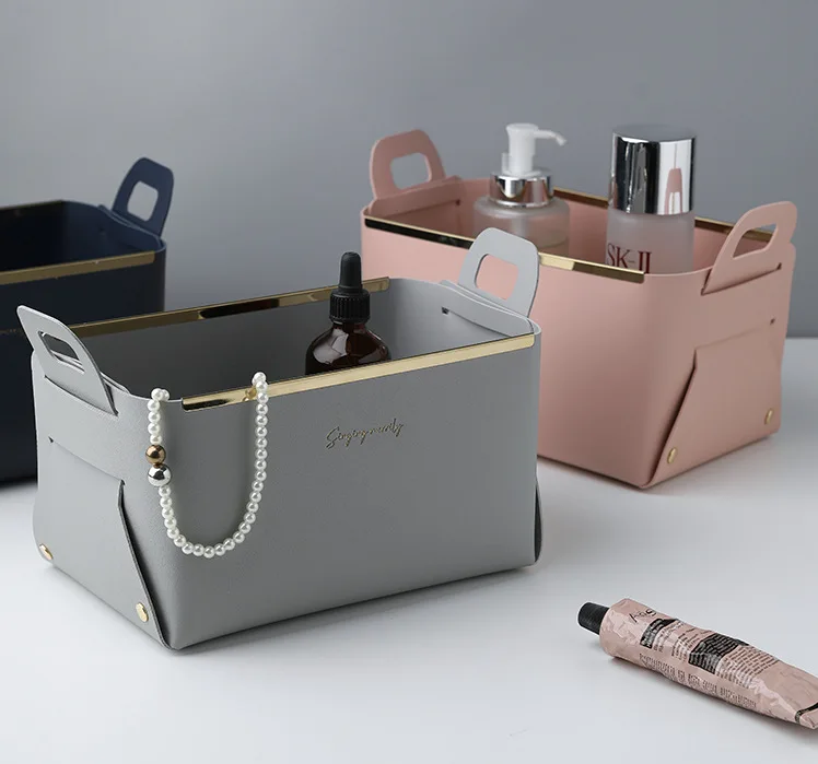 2021 новый дизайн, складная Подарочная коробка из искусственной кожи, Домашний Органайзер, складная корзина