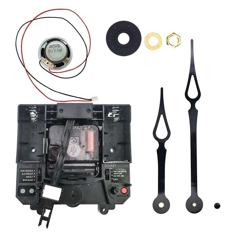 12888 Youngtown Clock Mechanism With 4x4 Westminster Music Chime Box With Clock Hands and Pendulum Swing Holder  DIY Clock Kits