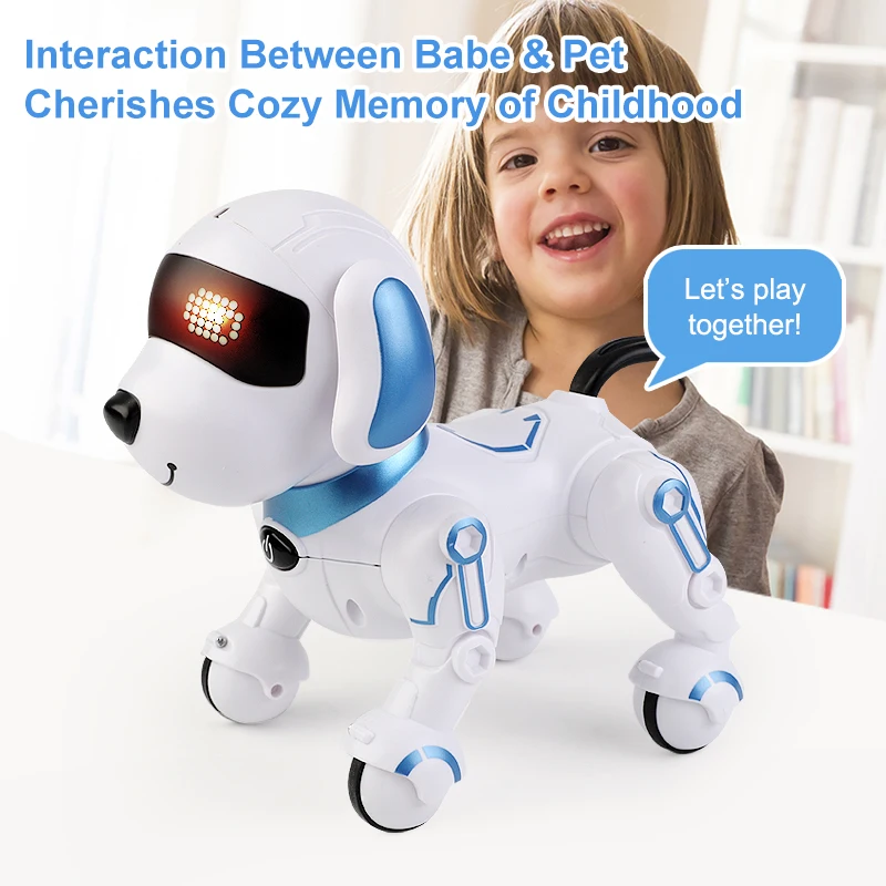 2024 Hot Sale Remote Control Dog sounding 360 Rolling-ove Smart Programmable Walking Dancing  Educational Dog Robot