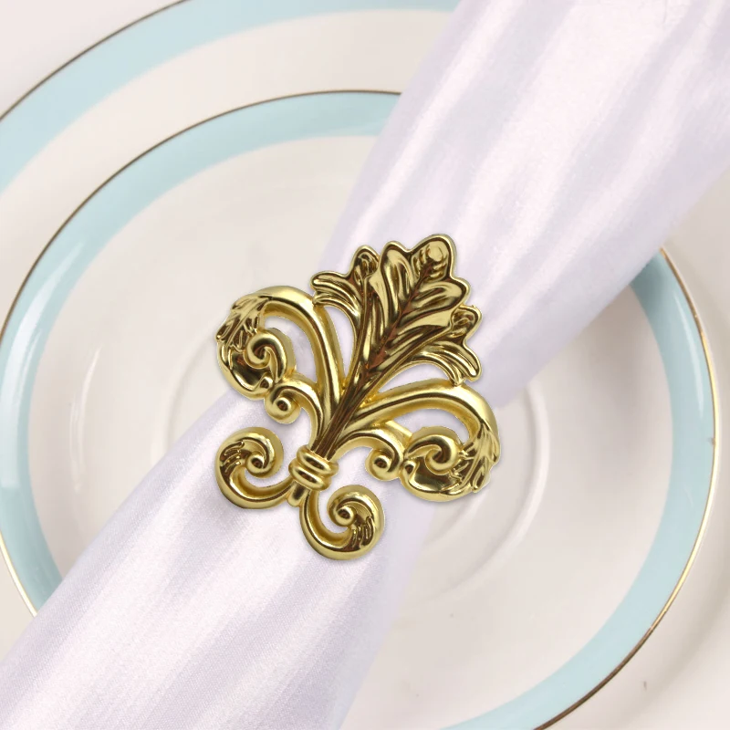 Wholesale Napkin Rings Wire Decoration Napkin Buckle for Webbing Gold Rose Gold Round Metal Silver Accessories Light Wedding Eco