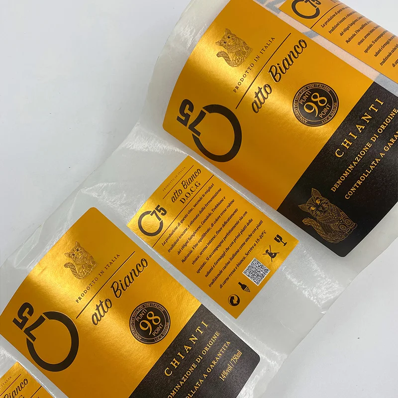 Red wine self-adhesive label sticker spot custom logo paper wine label bottle sticker packaging label