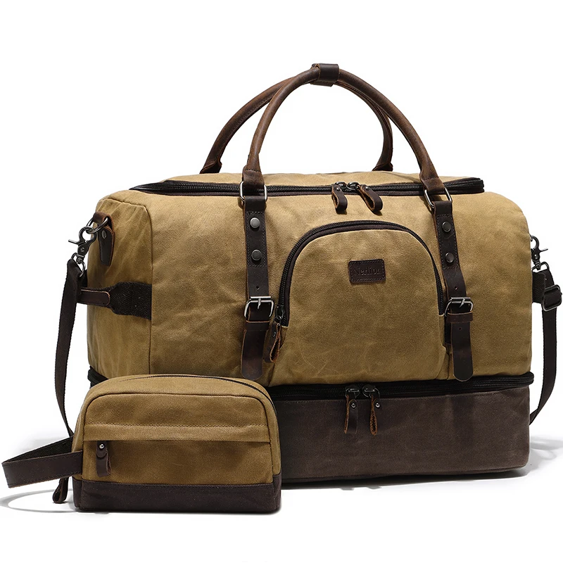 N-80 Nerlion In Stock Vintage  Canvas Wholesale Genuine Overnight Weekend Large Holiday Luggage Unisex Travel Duffel Bags