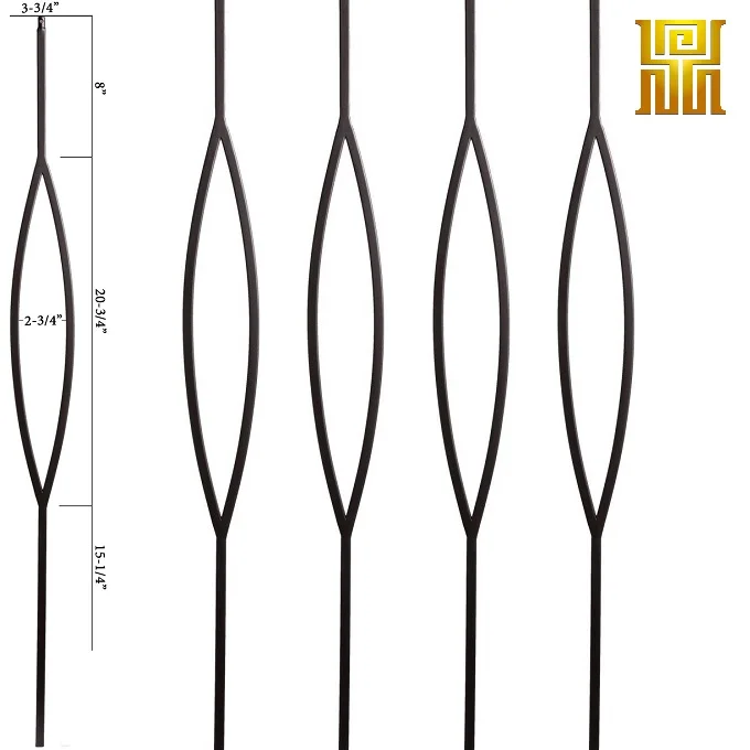 Hot Sale Black Basket Twist Stair Iron Baluster Staircase Parts Metal Accessories Steel Wrought Home Balcony Indoor