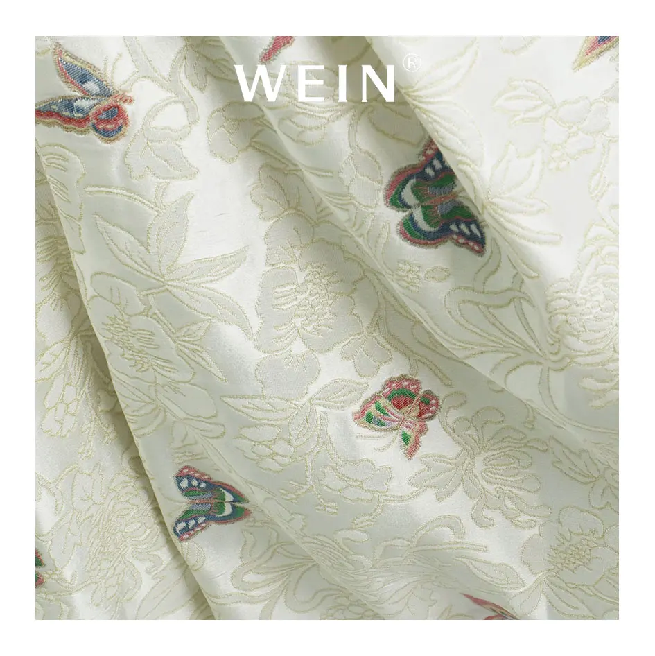 WI-ZP Wholesale Price High Density Brocade Jacquard Fabric Luxury Silk Fabric Free Sample Silk Jacquard Brocade Fabric