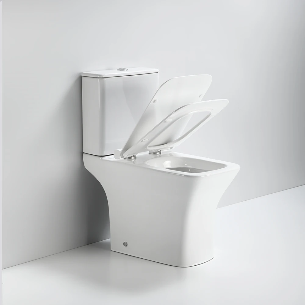China Ceramic Bathroom Toilet sets Two Piece Dual Flush Rimless Toilets
