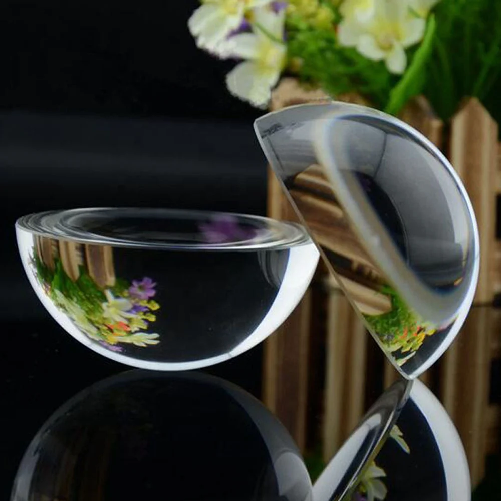 Customized 3D Laser Engraved Table Crystal Semi Sphere With Logo Round Shape Paper Weight