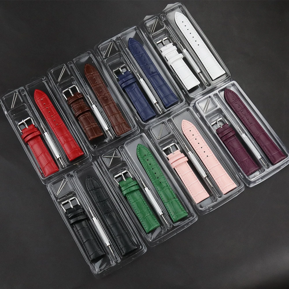 High Quality Genuine Leather Strap Watch band accessories Brown Black Belt 10mm 12mm 14mm 16mm 18mm 20mm 22m 24mm Watchbands