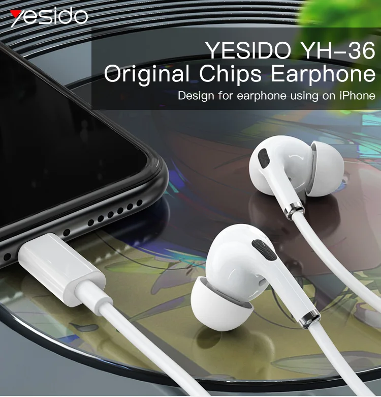 YESIDO YH36 Wholesale Price Hifi Headphone Handfree original In-Ear Sport Stereo Earphone With Mic