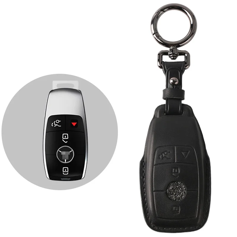 Fashion Car Accessories Protector Smart leather Car Key Case Cover For Mercedes Benz C car key case leather