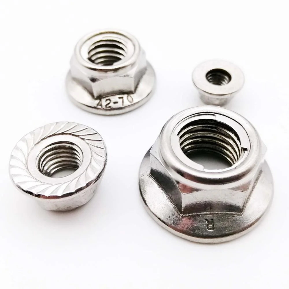 HBLJ China hex flange nuts m3 m4 m5 m6 m12 304 Stainless Carbon steel galvanized DIN 986 hexagonal domed nut
