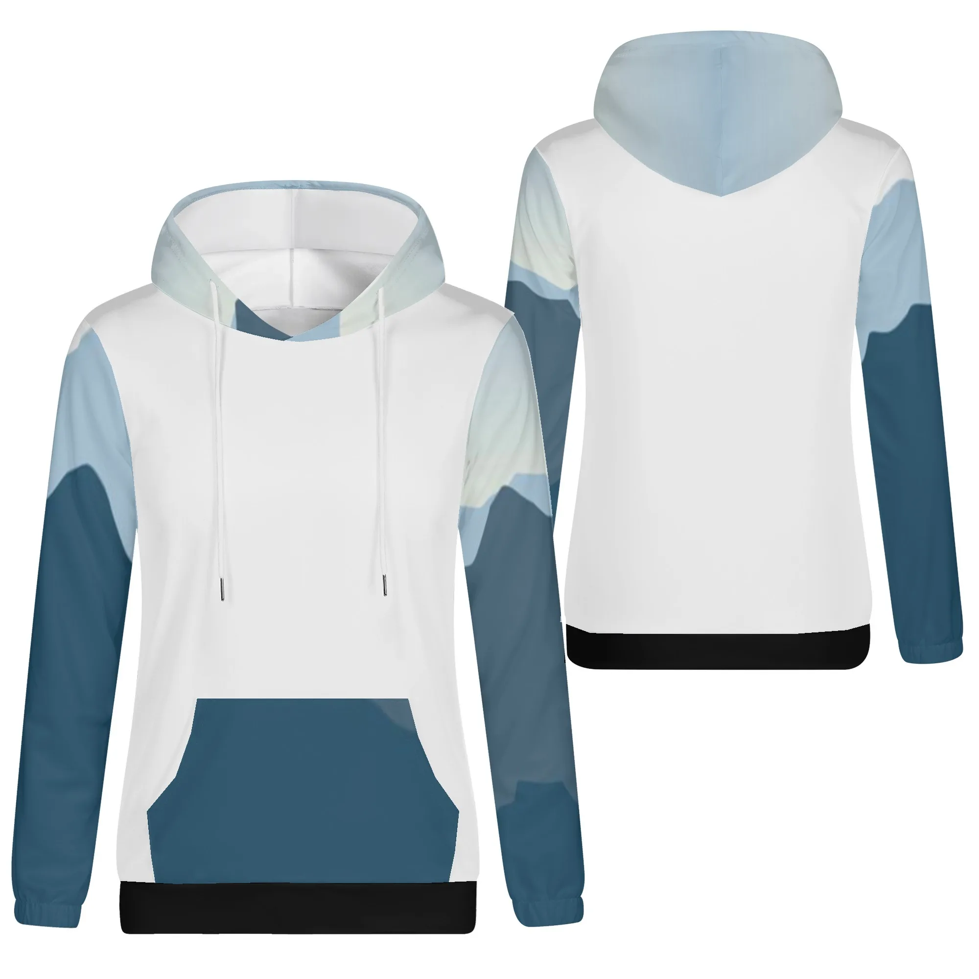 2023 perform hoodies sweatshirts long sleeve unisex Custom fabric pattern breathable essentials hoodie Blue and white