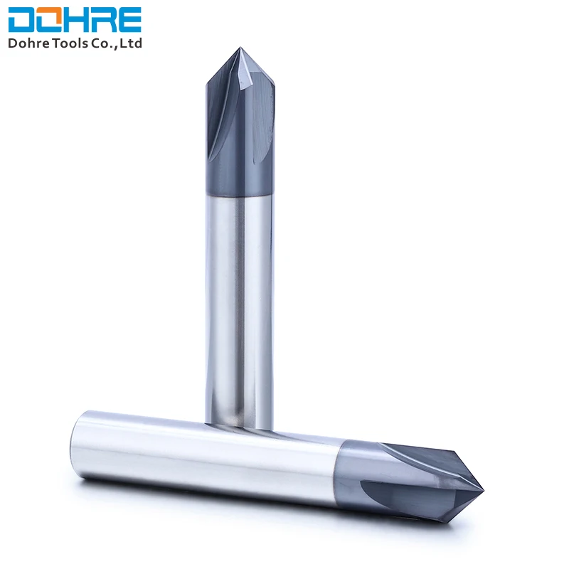DOHRE HRC45/55 Tungsten Solid Carbide Tool Cut End Mill Chamfer Router Bit For Steel