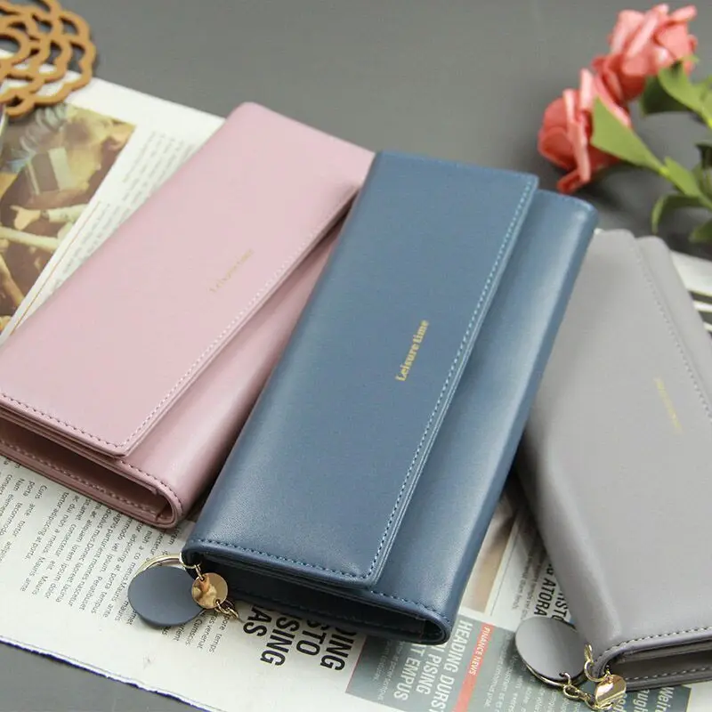 
New Style Fashion Large Capacity Clutch Phone Cases Long Card Holder Leather Wallet Women 