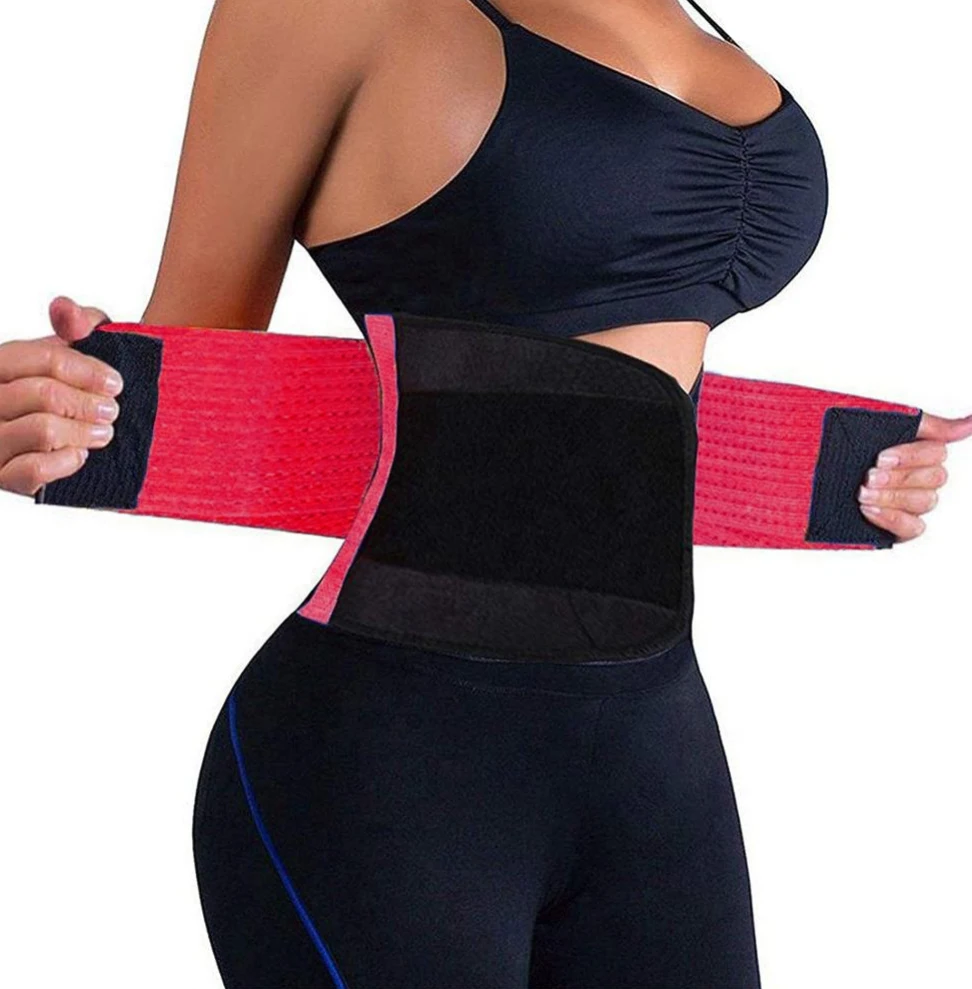 Wholesale Custom Slimming Breathable Corset Sweat Red Shaper Waist Trainer Belt For Women
