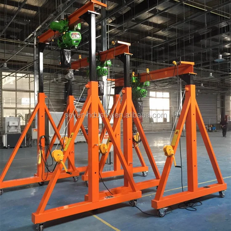 500kg 1ton 2ton 3ton mobile portable mini 4 wheels gantry crane with