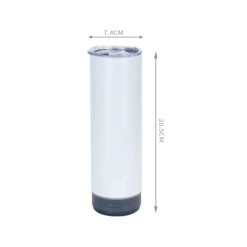 20oz Sublimation straight-tube Bluetooth speaker cup 304 stainless steel Portable thermos cup advertising water bottle with logo