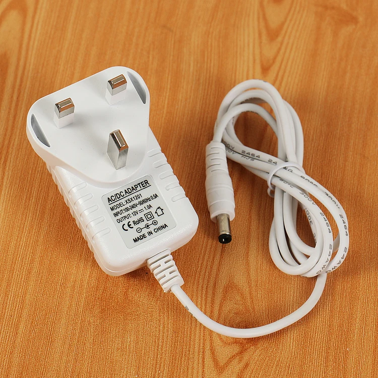 12V1A uk white power adapter 12V line with 303 control switch white 5V 9V 12V 24V0.5A 1A 2A white adapter
