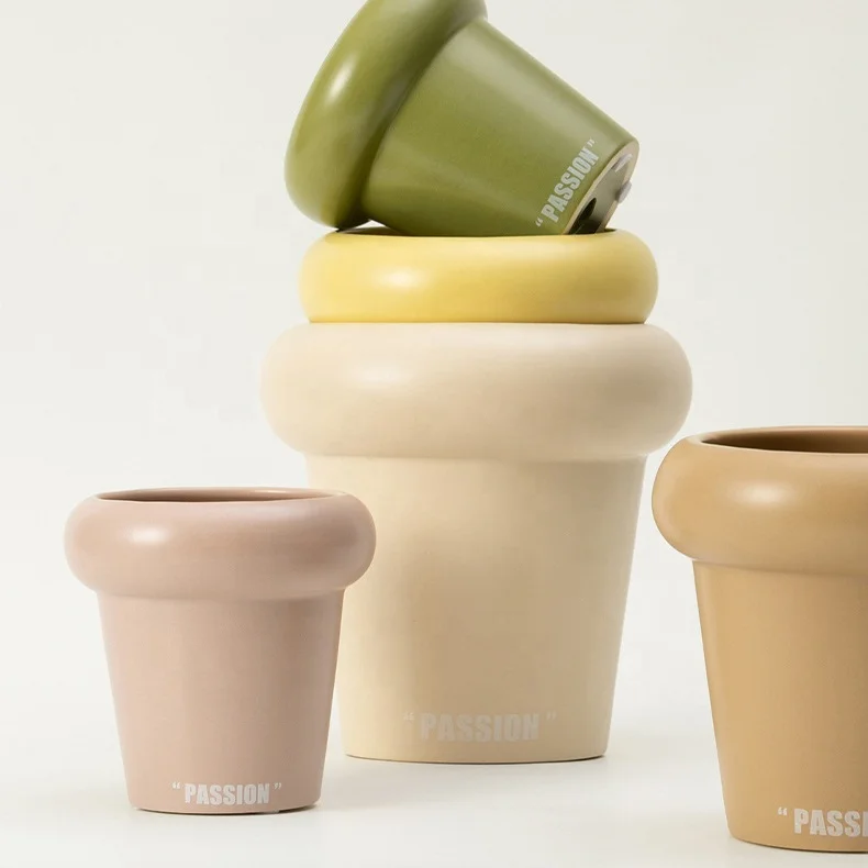 Color glazed flowerpot orchid container Flower Planter Pot Nursery Plant Container for Desk Bonsai Indoor Plants