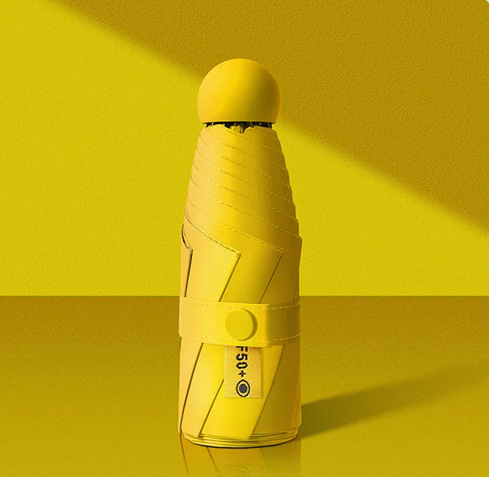 Custom Newest Selling Mini Portable Solid Color Small Colorful Anti-uv Chinese Manual Folding 5 Fold Umbrella