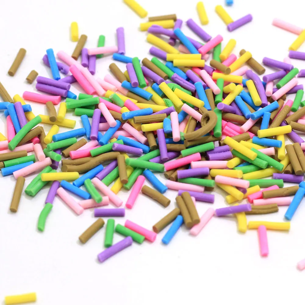 
New 500g Long Cylindrical Polymer Hot Soft Clay Sprinkles Colorful For DIY Crafts Tiny Cute Plastici Accessories 
