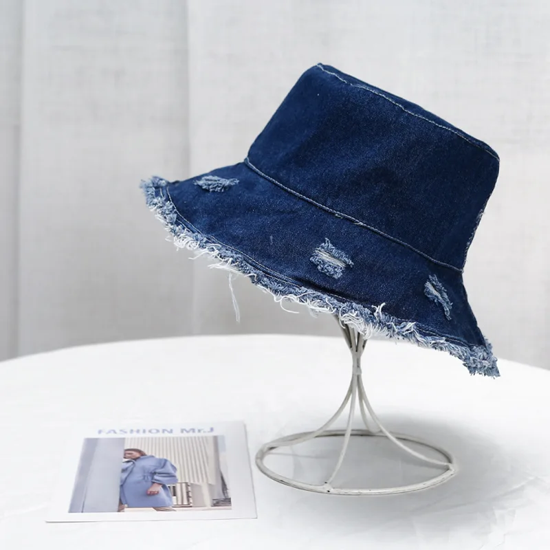 Denim Bucket Hats for Women Men Casual Jean Fisherman Cap Packable Outdoor Sun Hats