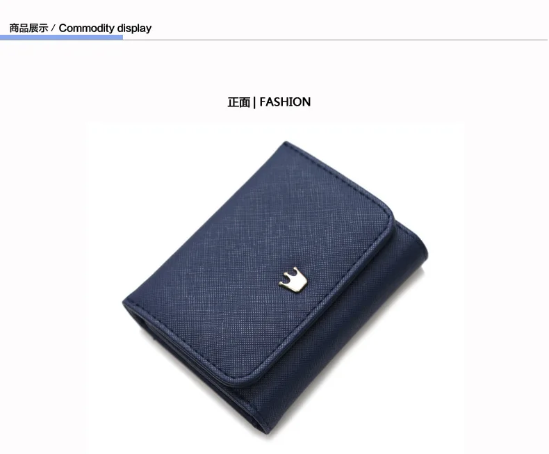 Lady Wallet Women  Crown Decorated PU Leather Money Purses Small Fold  Female Coin Purse Card Holder