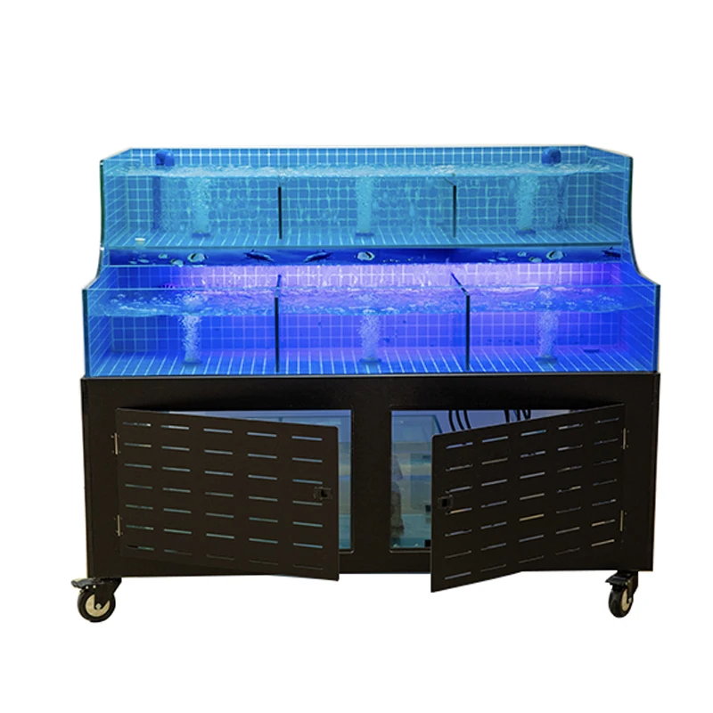 Live display tank seafood aquarium display customization oxygen pump seafood pool water tank retail