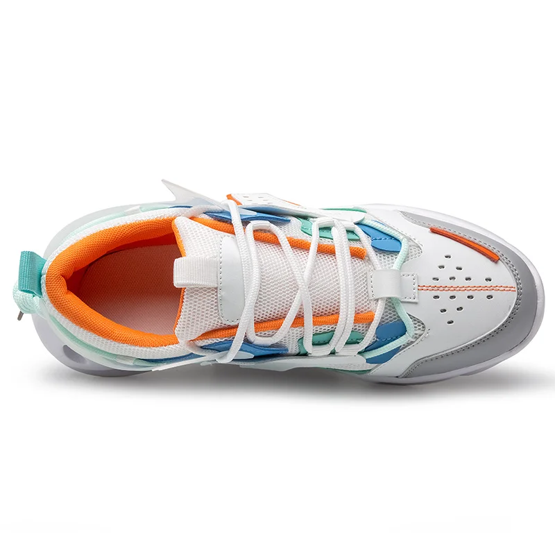 
Club Stretch Chunky High top Lace Up Lightweight Men Casual Shoes Walking Fashion Silver Sneakers 